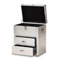 Serge French Industrial Silver Metal 2-Drawer Accent Storage Cabinet FredCo