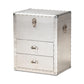 Serge French Industrial Silver Metal 2-Drawer Accent Storage Cabinet FredCo