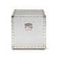 Serge French Industrial Silver Metal Storage Trunk FredCo