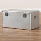 Serge French Industrial Silver Metal Storage Trunk FredCo