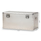 Serge French Industrial Silver Metal Storage Trunk FredCo