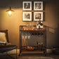 Serving Cart with Glass Stemware Rack and Wine Bottle Holders FredCo