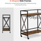 Serving Cart with Glass Stemware Rack and Wine Bottle Holders FredCo