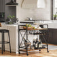 Serving Cart with Glass Stemware Rack and Wine Bottle Holders FredCo