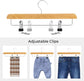 Set of 10 Natural Wooden Pants Hangers FredCo