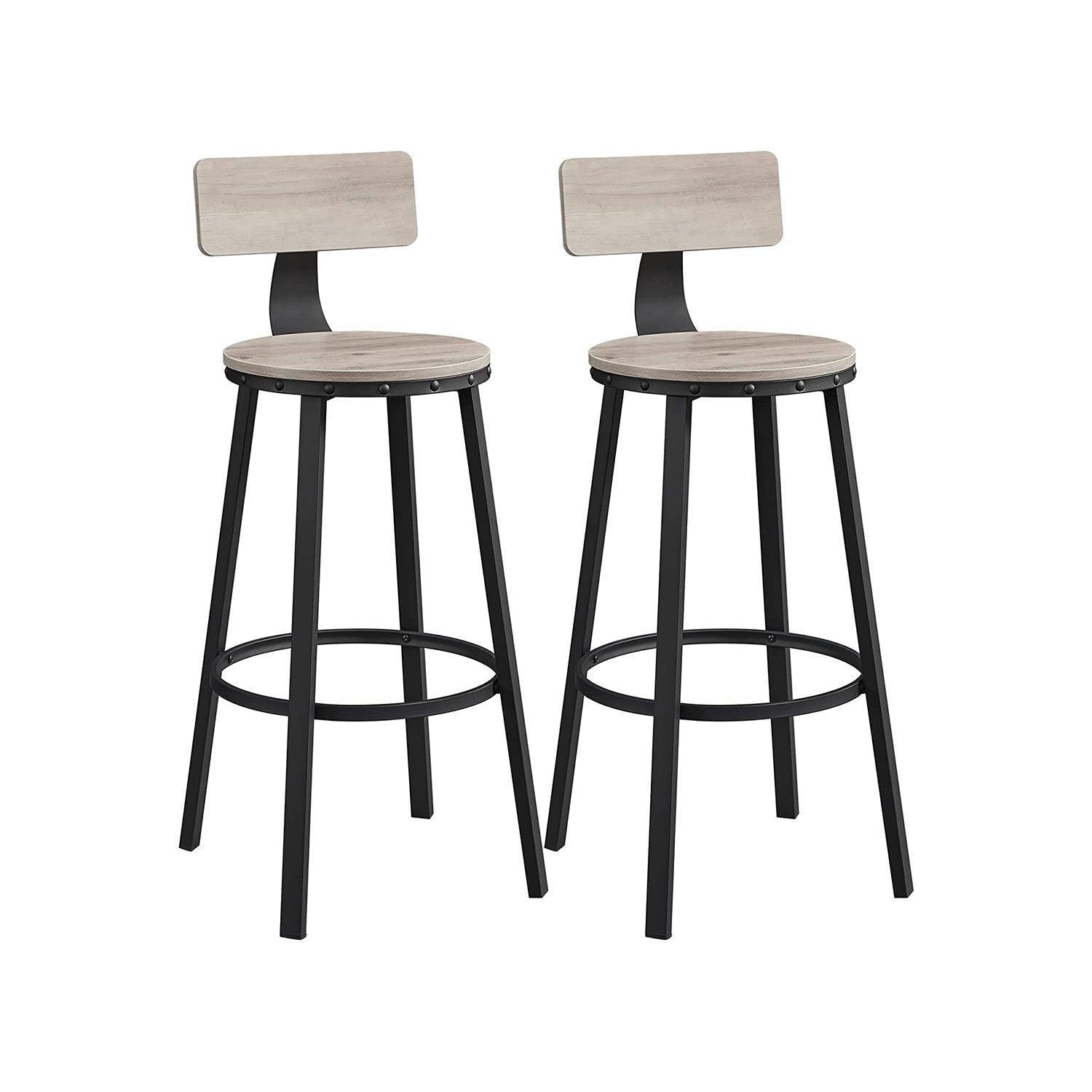 Set of 2 Bar Chairs with Backrests FredCo