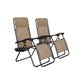 Set of 2 Beige Patio Lounges Chairs FredCo