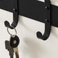 Set of 2 Black Metal Coat Rack with Hooks FredCo