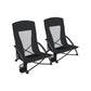 Set of 2 Black Portable Beach Chair FredCo