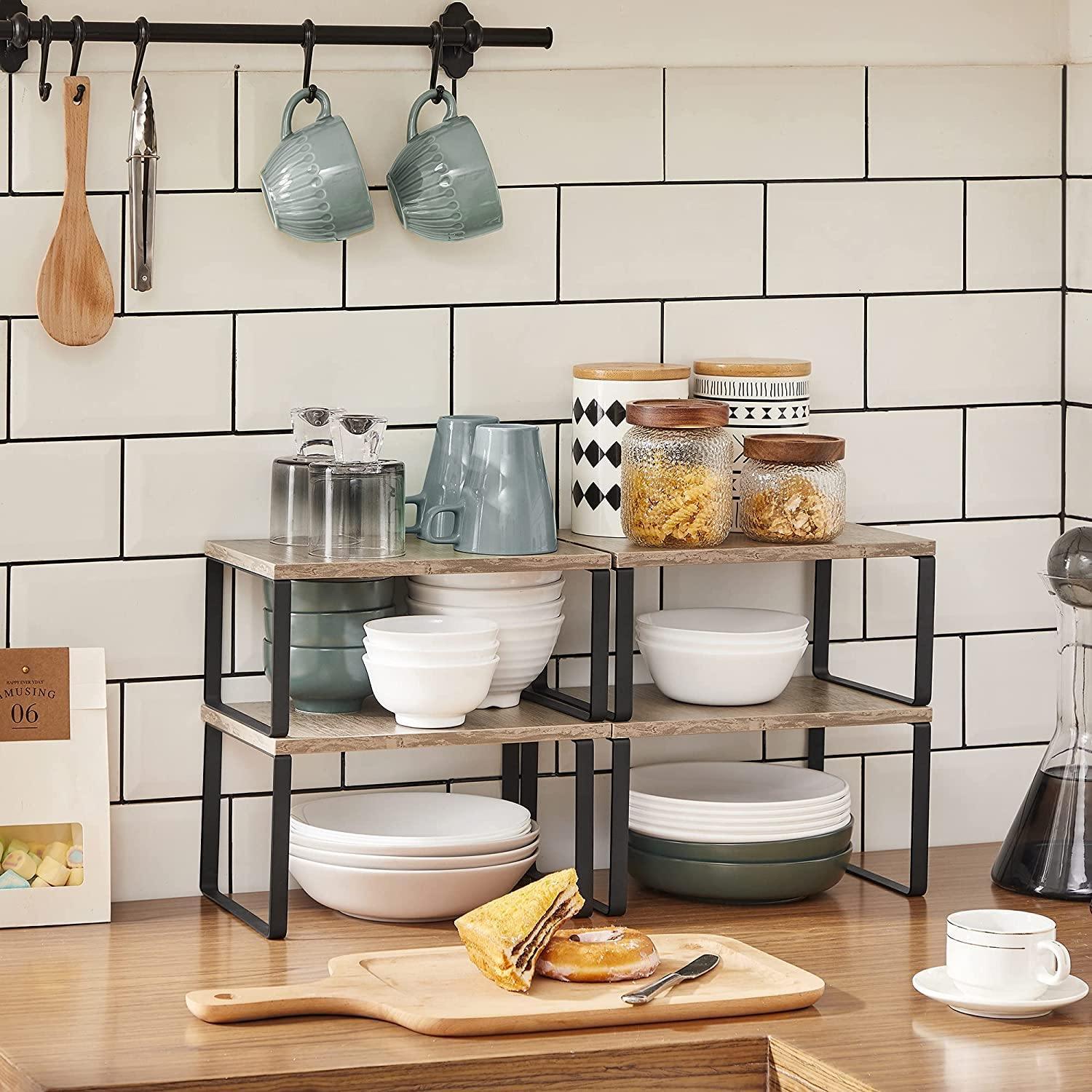 Set of 2 Brown Spice Rack Kitchen Organizer Shelf FredCo