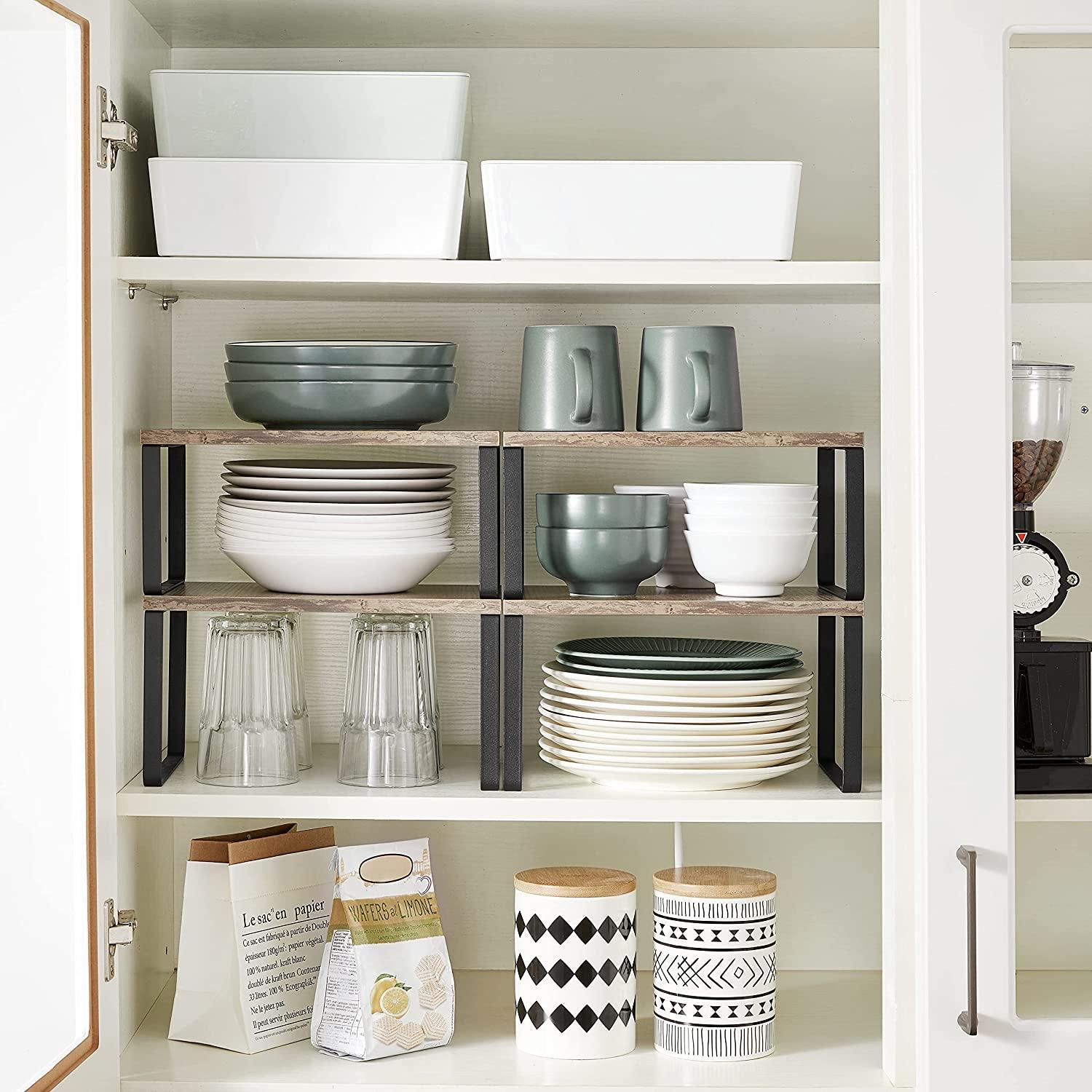 Set of 2 Brown Spice Rack Kitchen Organizer Shelf FredCo