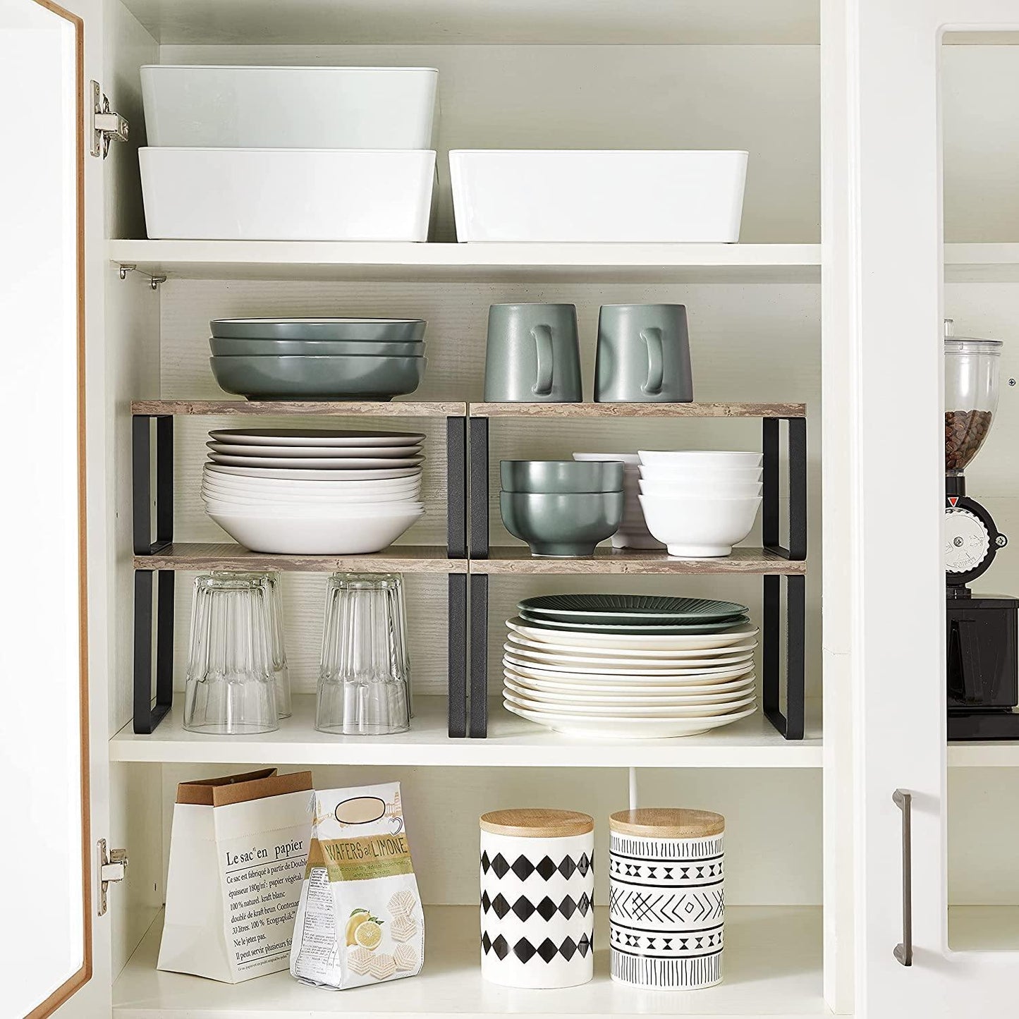 Set of 2 Brown Spice Rack Kitchen Organizer Shelf FredCo