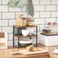 Set of 2 Brown Spice Racks Kitchen Organizer Shelf FredCo