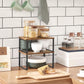 Set of 2 Brown Spice Racks Kitchen Organizer Shelf FredCo
