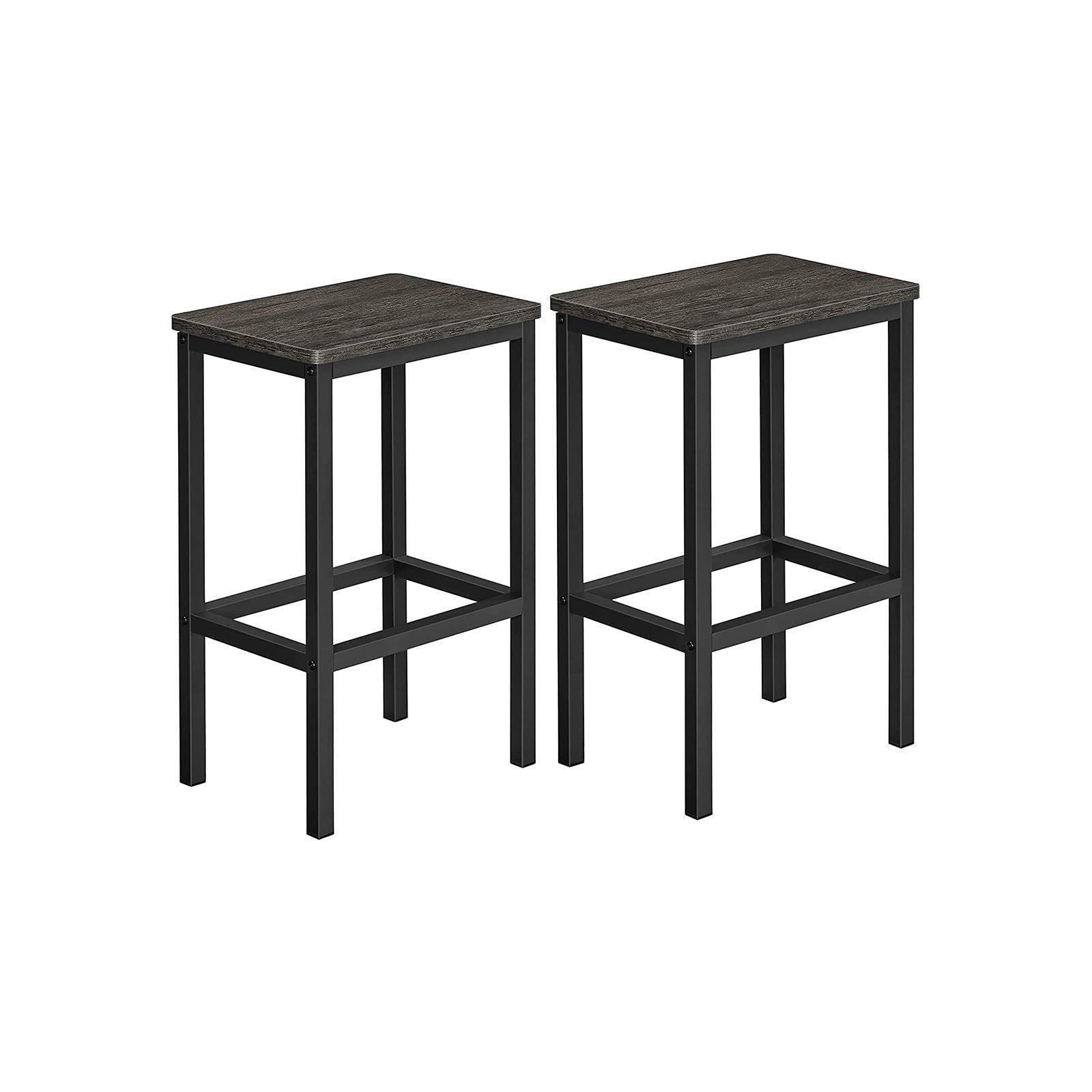 Set of 2 Charcoal Gray & Black Bar Stools FredCo