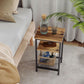 Set of 2 Chestnut Brown Side Table with Shelves FredCo