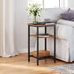 Set of 2 Chestnut Brown Side Table with Shelves FredCo