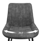 Set of 2 Dining Chairs with Backrest Gray FredCo