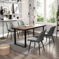 Set of 2 Dining Chairs with Backrest Gray FredCo