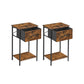 Set of 2 End Tables 24" Rustic Brown FredCo