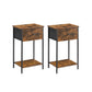 Set of 2 End Tables 24" Rustic Brown FredCo