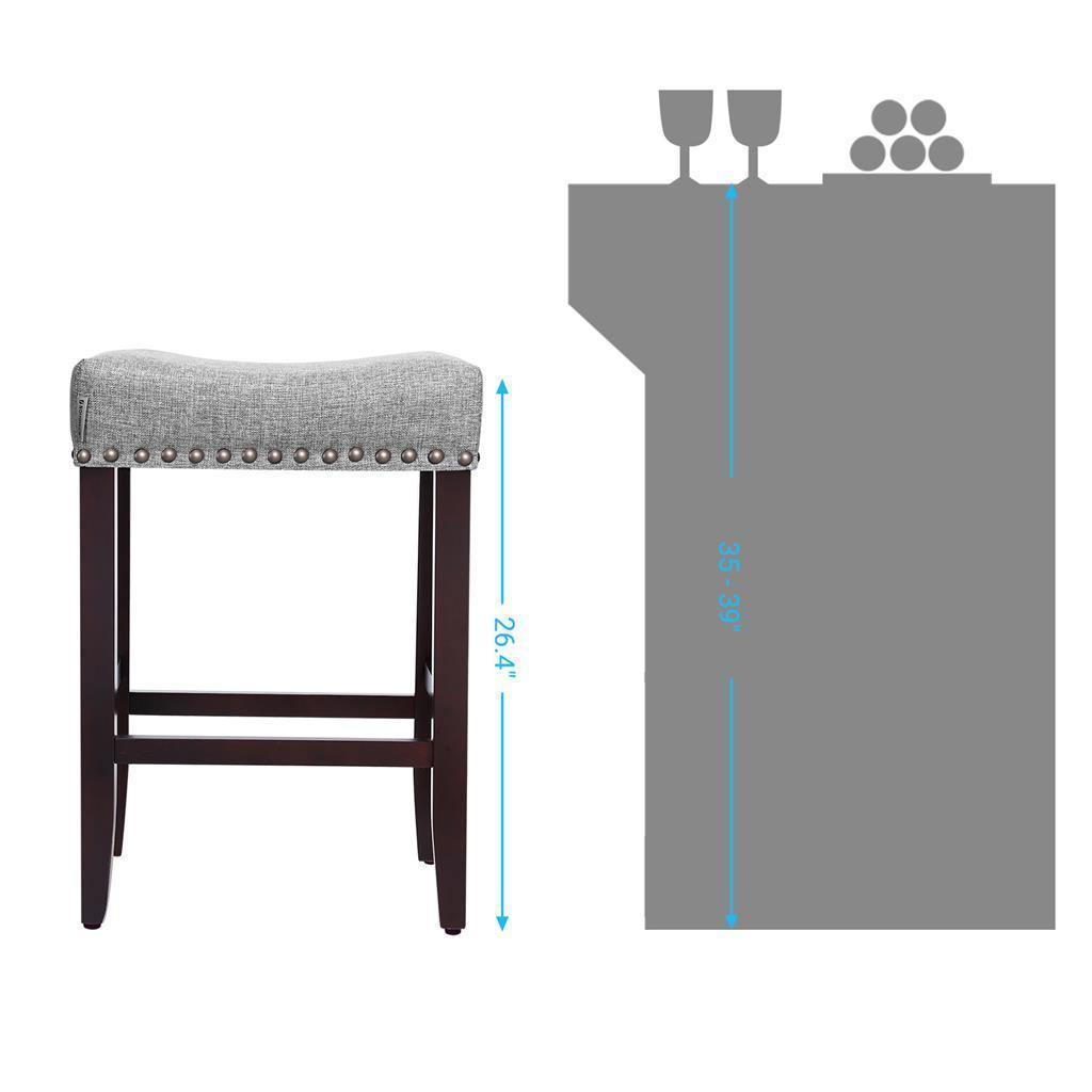 Set of 2 Gray Bar Counter Dining Stools FredCo