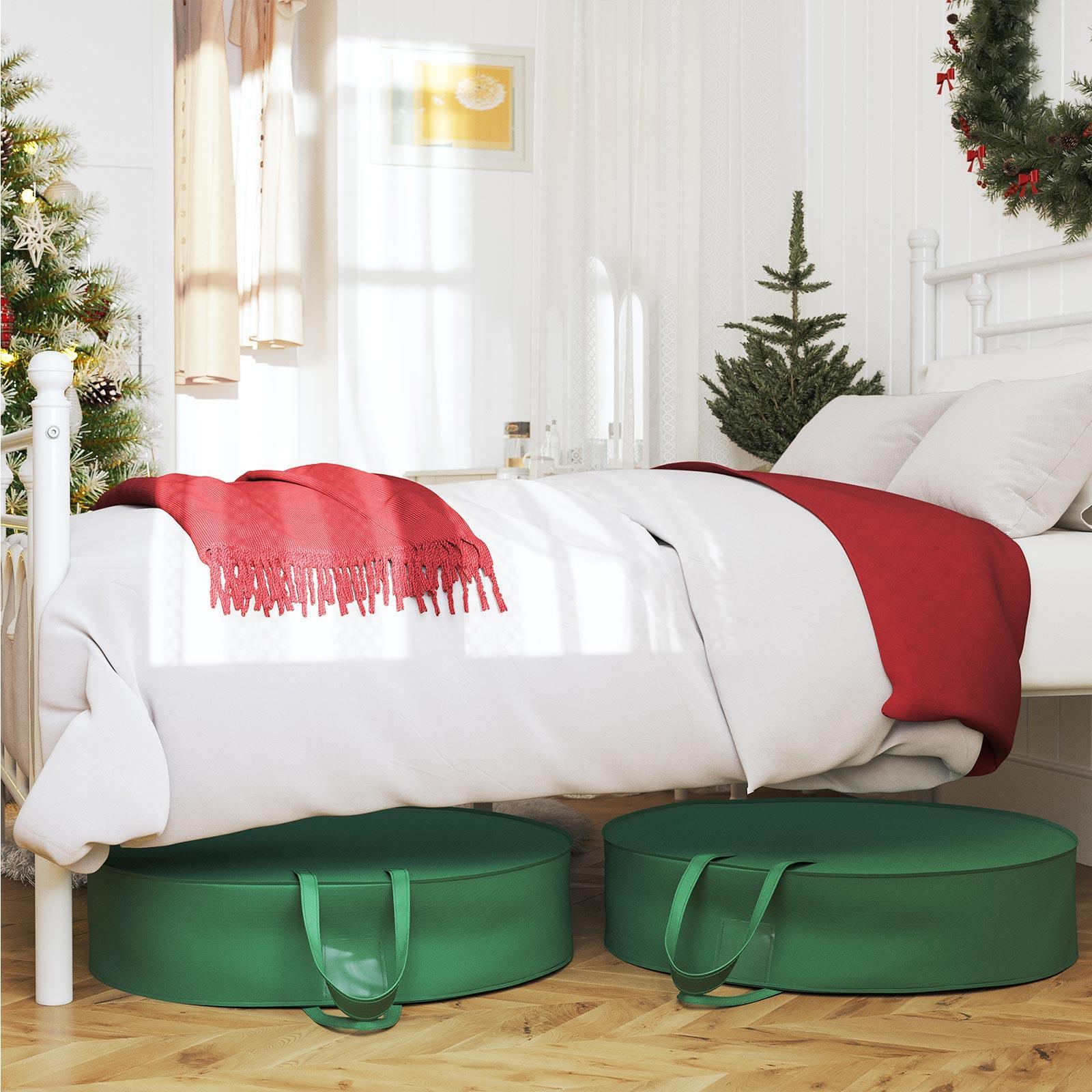 Set of 2 Green Wreath Storage Bag for Holiday FredCo