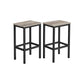 Set of 2 Greige Bar Stool with Metal Frame FredCo