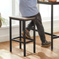 Set of 2 Greige Bar Stool with Metal Frame FredCo
