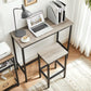 Set of 2 Greige Bar Stool with Metal Frame FredCo