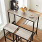 Set of 2 Greige Bar Stool with Metal Frame FredCo