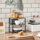 Set of 2 Greige Counter Organizer Shelves for Kitchen FredCo