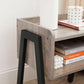 Set of 2 Greige Small Bedside Tables with Open Compartments FredCo
