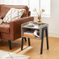 Set of 2 Greige Small Bedside Tables with Open Compartments FredCo