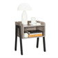 Set of 2 Greige Small Bedside Tables with Open Compartments FredCo
