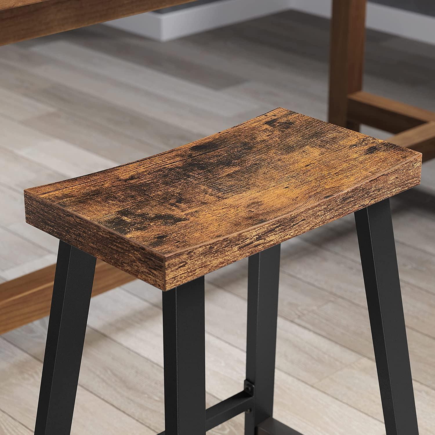 Set of 2 Industrial Bar Stools with Footrest FredCo