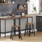 Set of 2 Industrial Bar Stools with Footrest FredCo