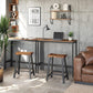 Set of 2 Industrial Bar Stools with Footrest FredCo