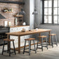 Set of 2 Industrial Bar Stools with Footrest FredCo