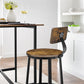 Set of 2 Industrial Brown Bar Stools with Backrests FredCo