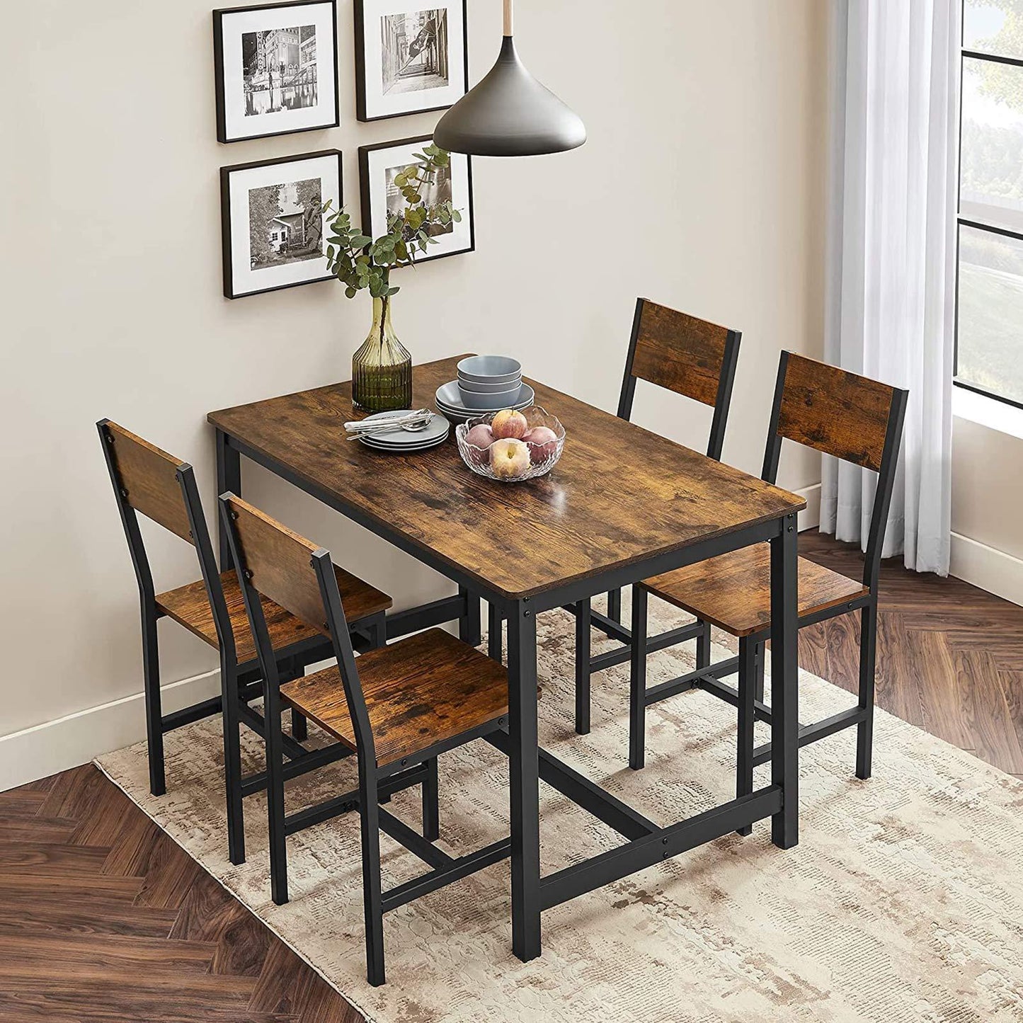 Set of 2 Industrial Brown Dining Chairs FredCo