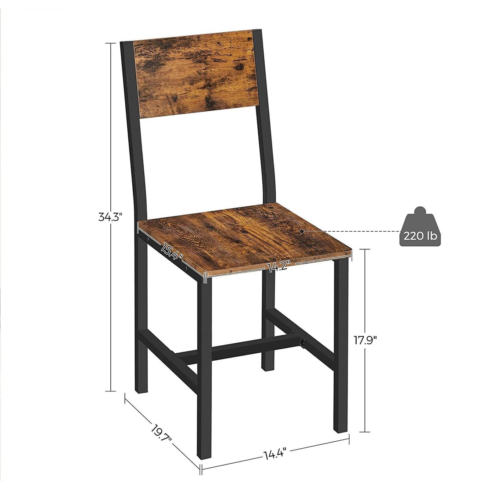 Set of 2 Industrial Brown Dining Chairs FredCo