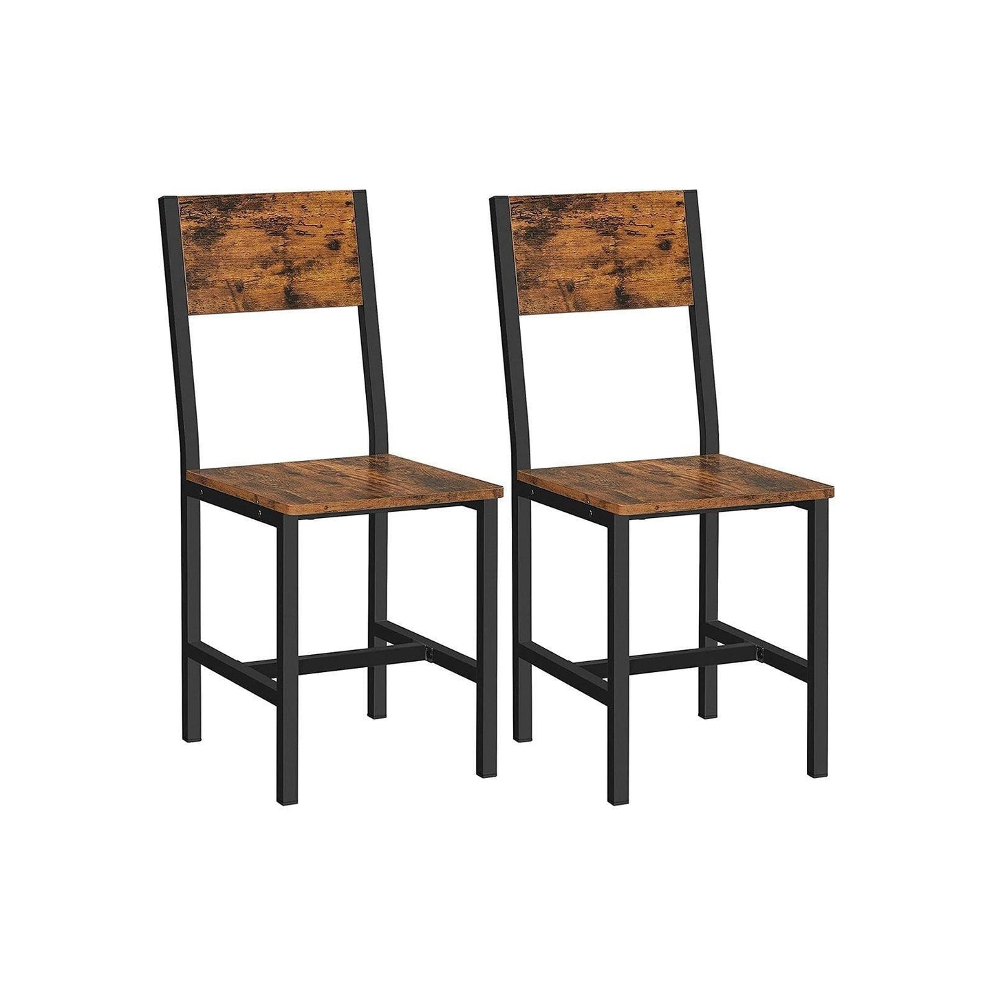 Set of 2 Industrial Brown Dining Chairs FredCo