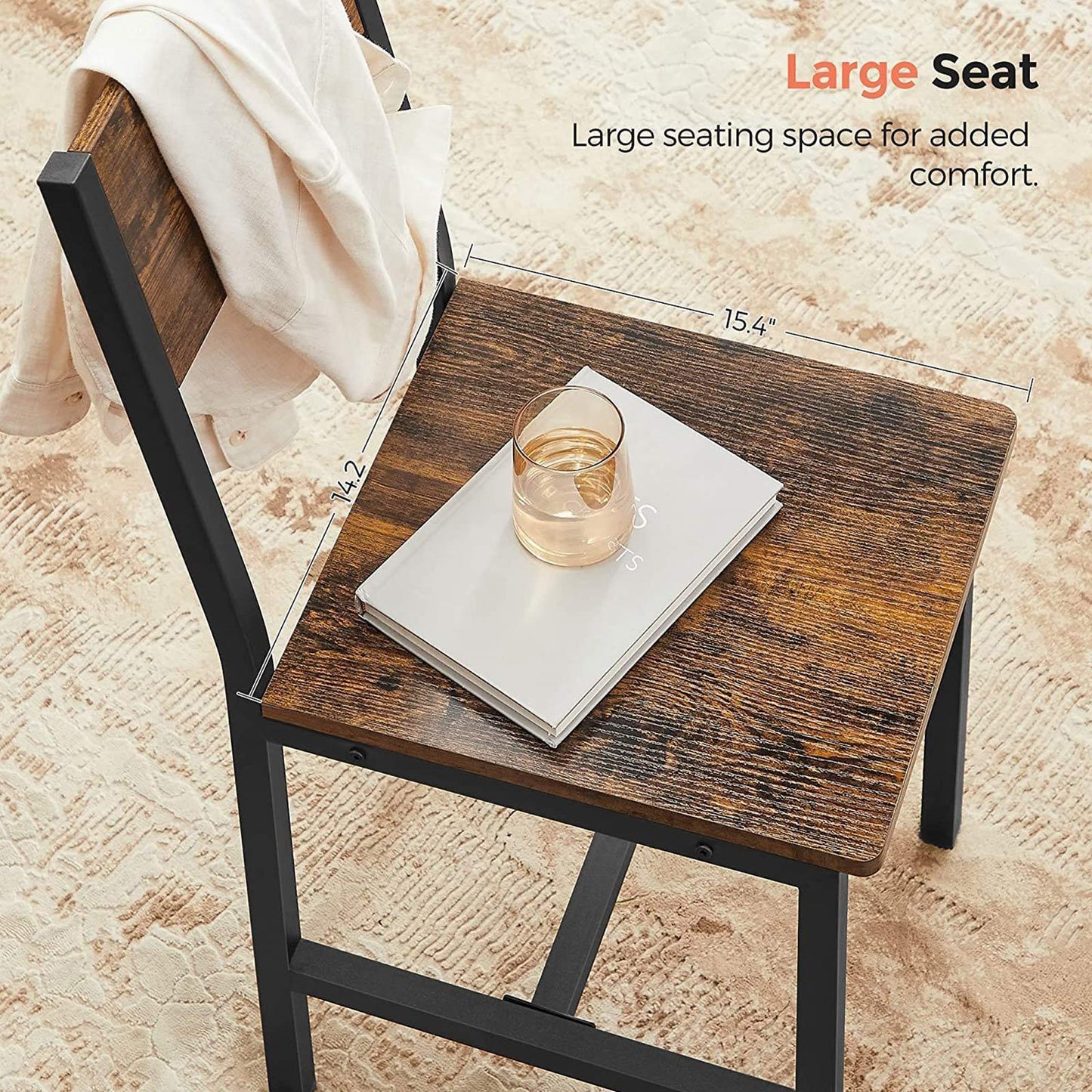 Set of 2 Industrial Brown Dining Chairs FredCo