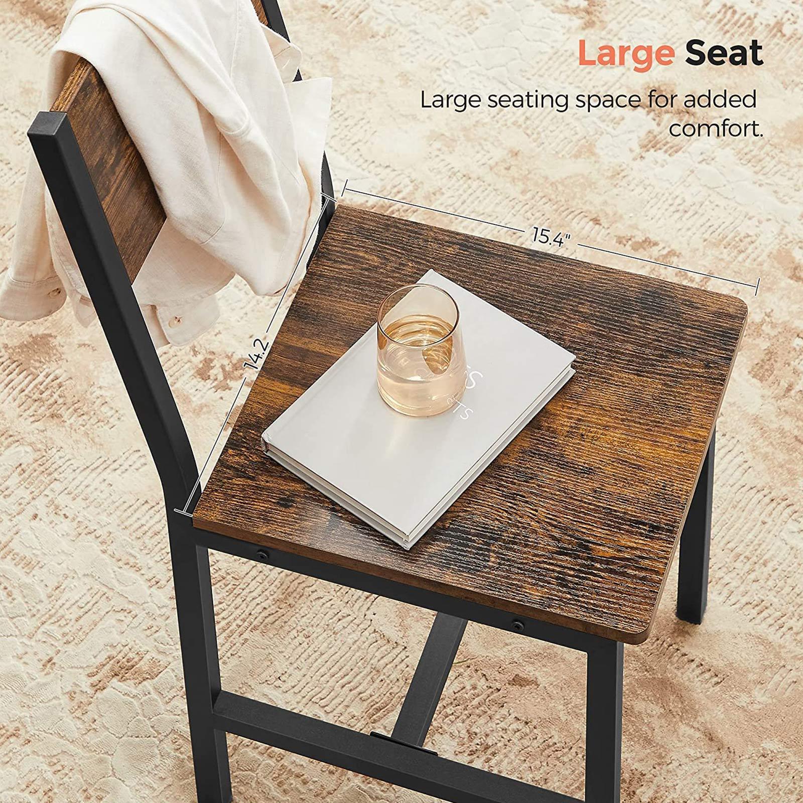 Set of 2 Industrial Brown Dining Chairs FredCo