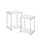 Set of 2 Industrial White End Tables, White FredCo