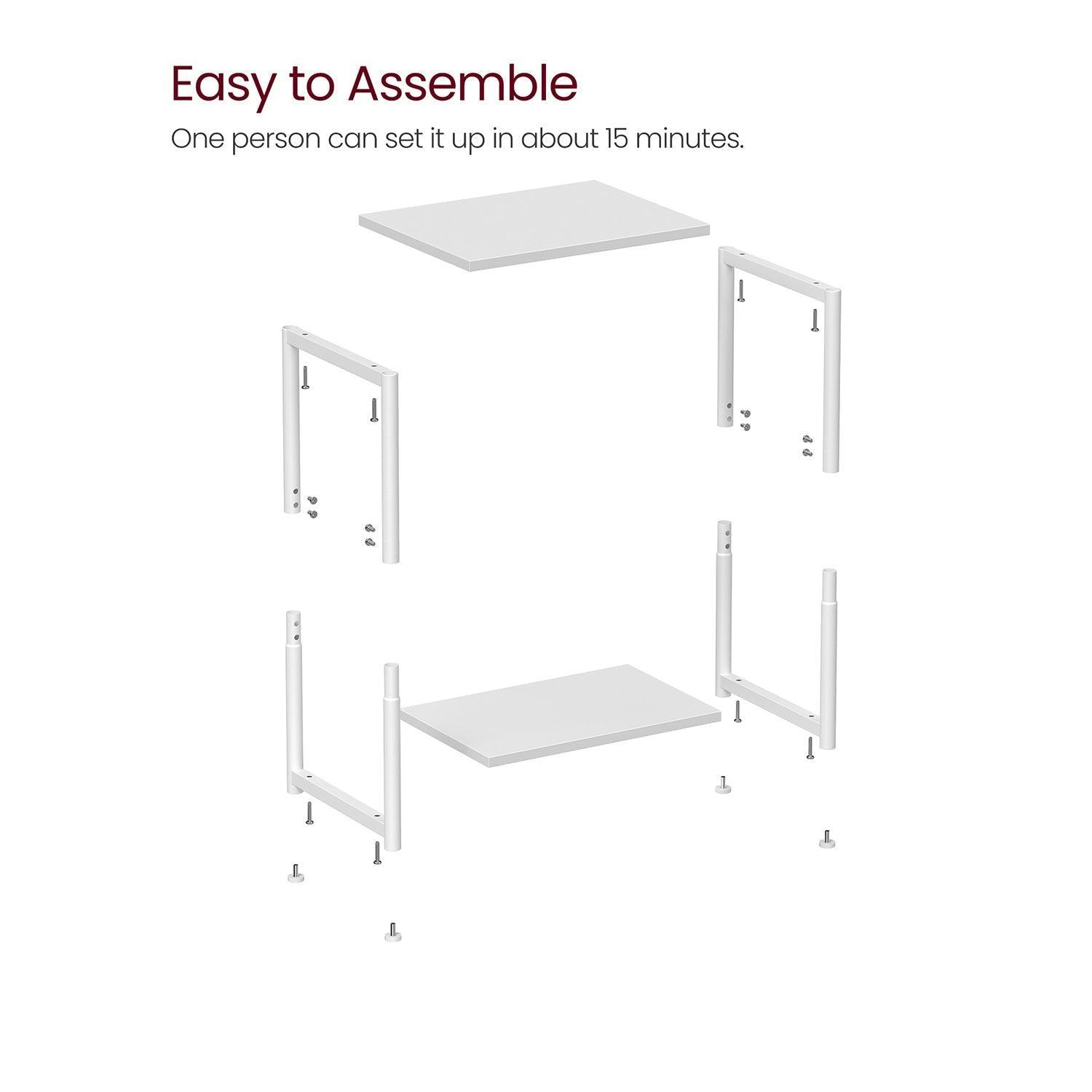 Set of 2 Industrial White End Tables, White FredCo