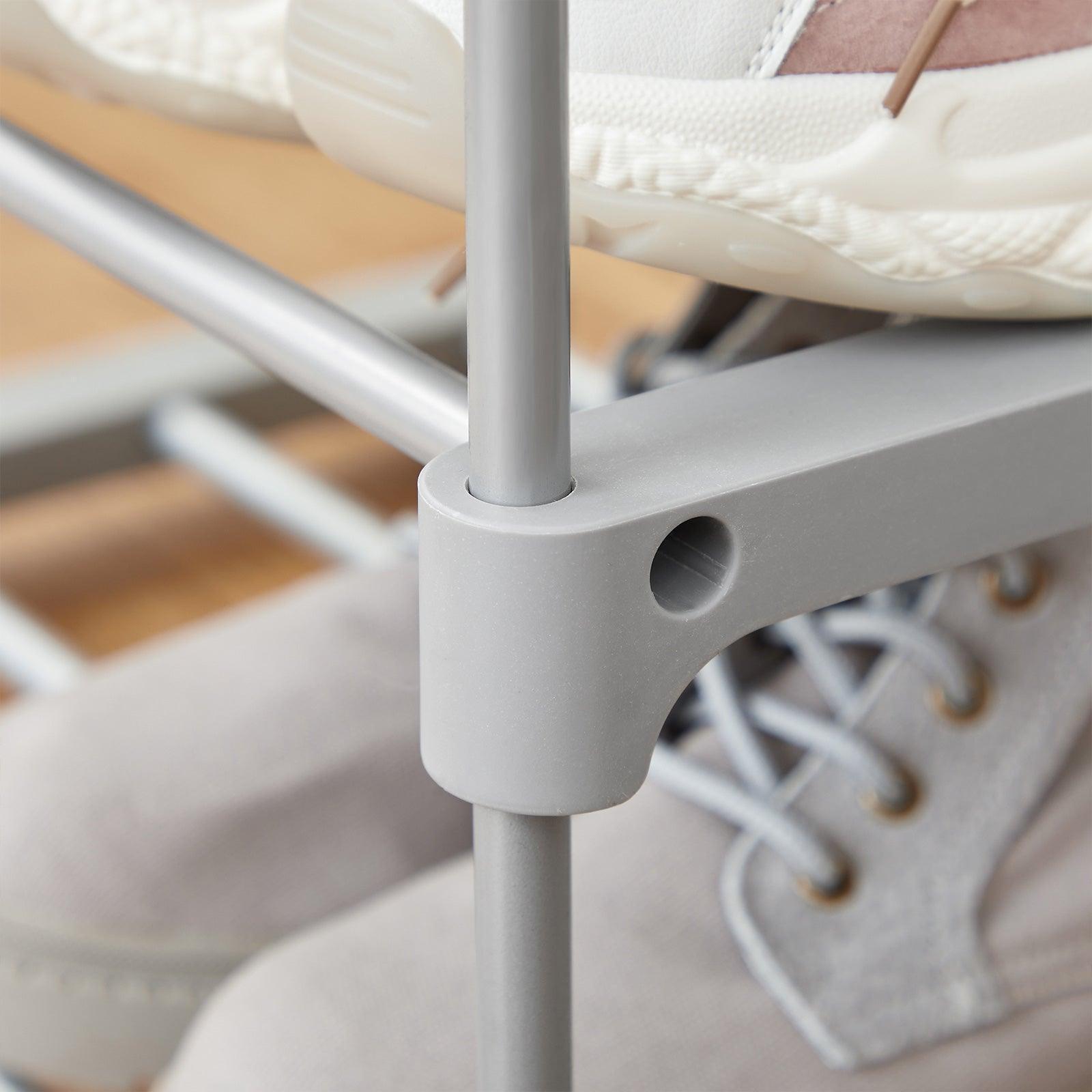 Set of 2 Metal Shoe Storage Organizer with 5 Shelves, Gray FredCo