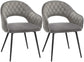 Set of 2 Modern Gray Velvet Dining Chairs FredCo