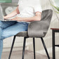 Set of 2 Modern Gray Velvet Dining Chairs FredCo